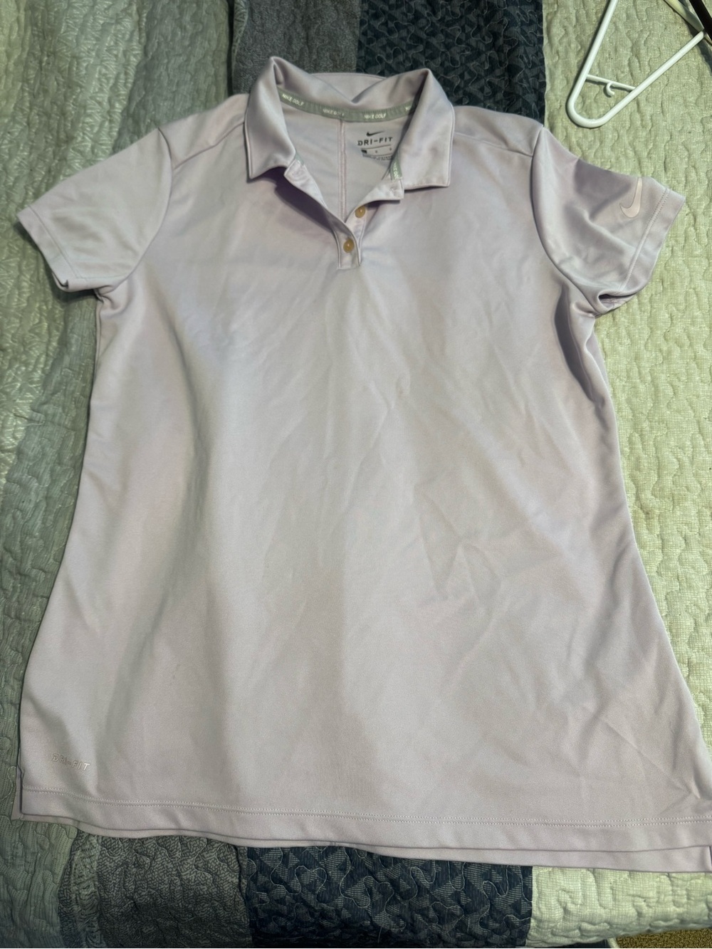 Nike Women’s Light Lavender Dri-FIT Polo Top size large